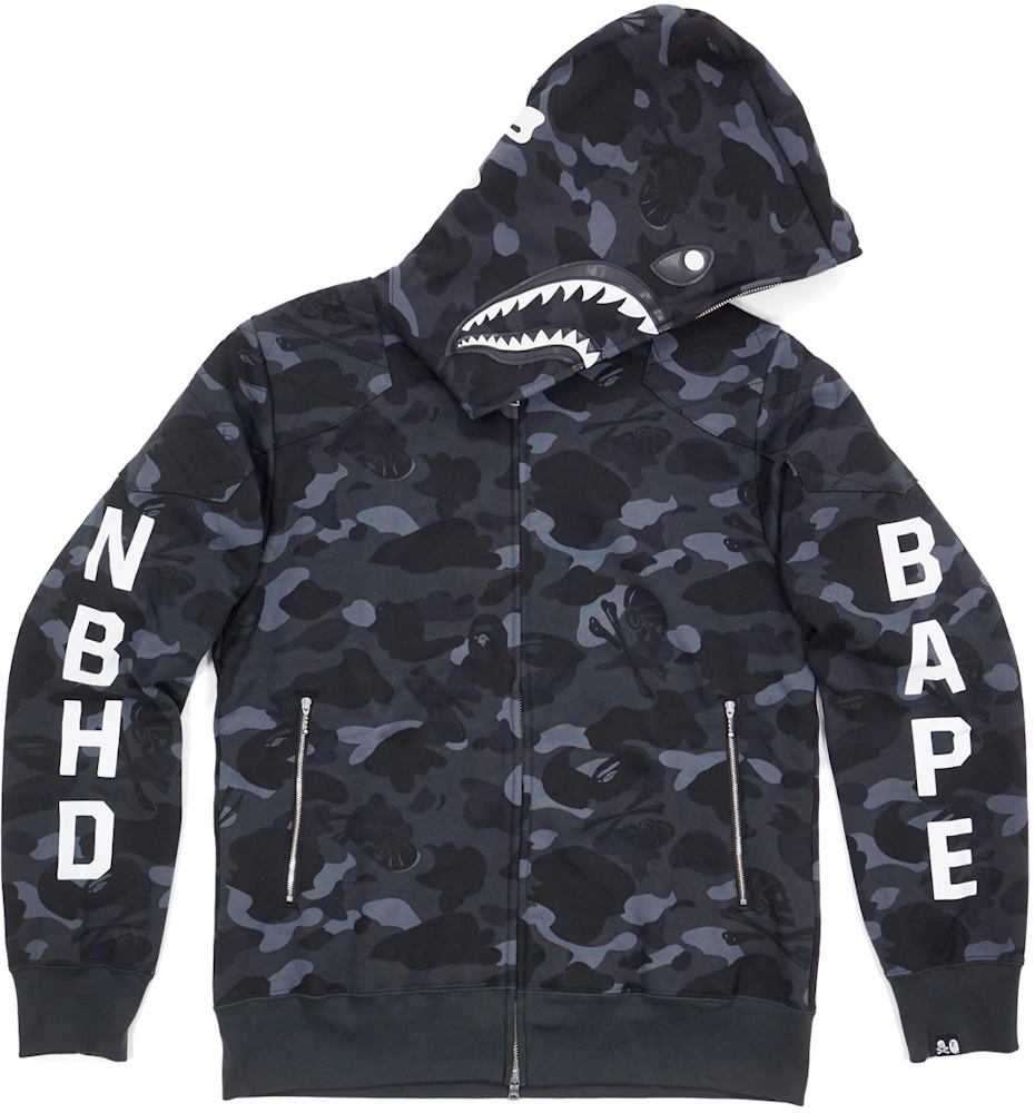 Bape NBHD Camo Shark Hoodie