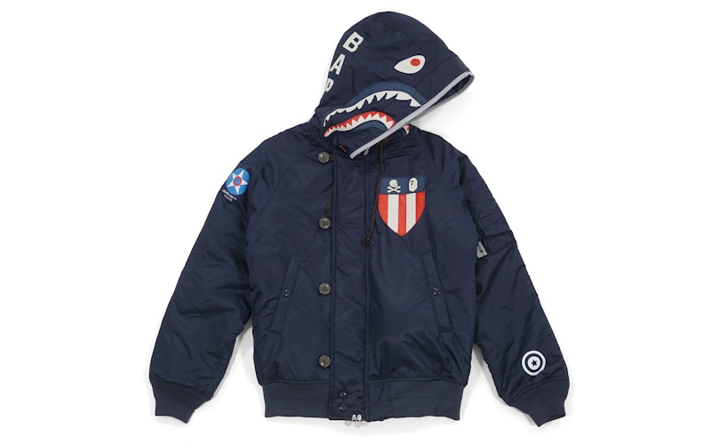 メンズBAPE NBHD CAMO SHARK N2-B DOWN JACKET - ダウンジャケット