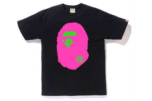 BAPE Neon Big Ape Head Tee Black/Pink