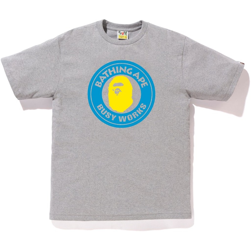 BAPE Neon Busy Works Tee Grey