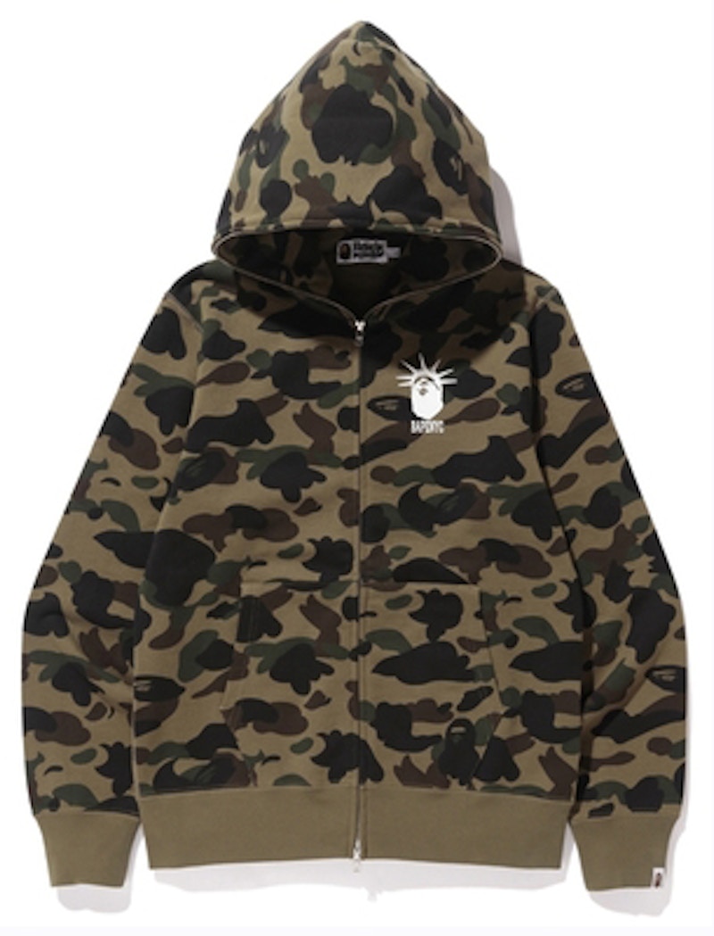 BAPE Nyc 1st Camo Full Zip Hoodie Green Camo Men s US