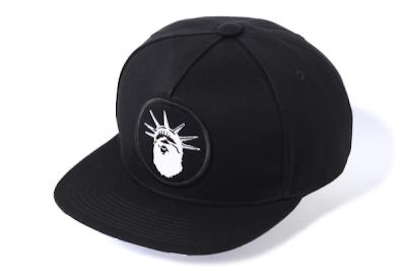 BAPE Nyc Ny Camo Snap Back Cap Cap Black Men's - US