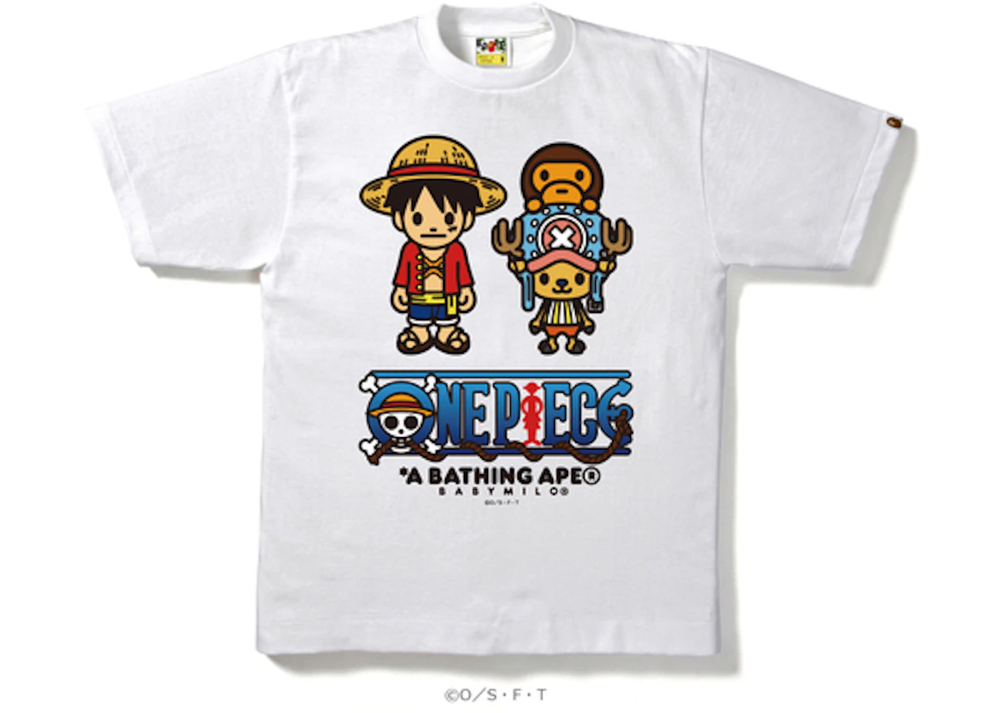 BAPE One Piece Luffy & Chopper X Milo Tee White Men's - US