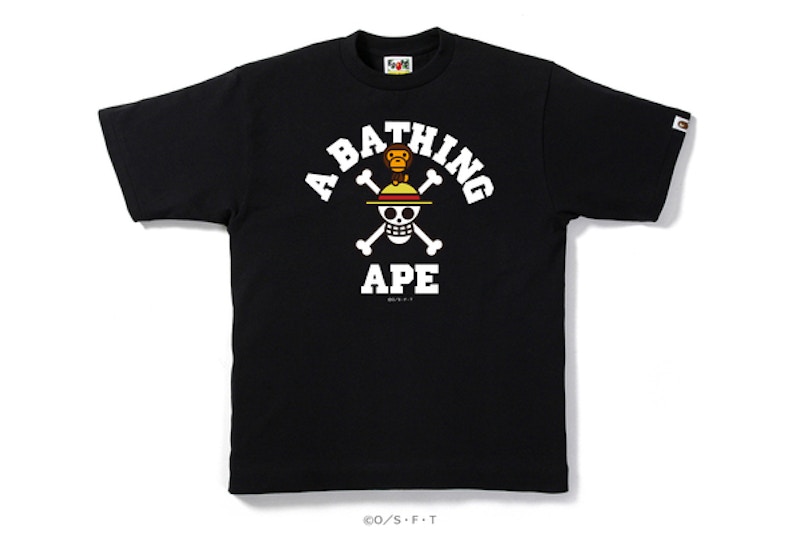 BAPE One Piecestraw Hat Jolly Roger X Milo Tee Black Men's - US