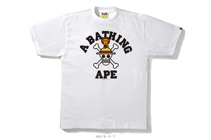 BAPE One Piecestraw Hat Jolly Roger X Milo Tee White Men s US