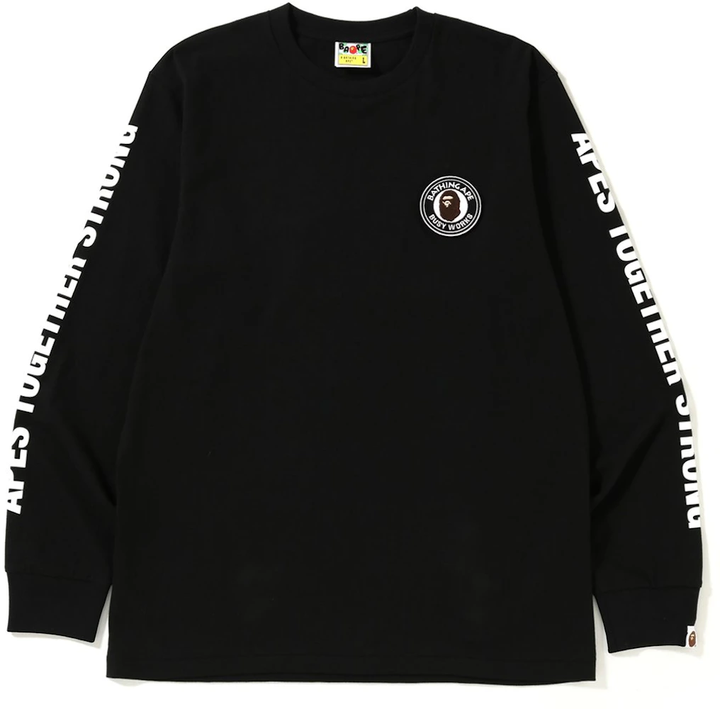 BAPE Patched Long Sleeve Tee Black Men's - FW18 - US