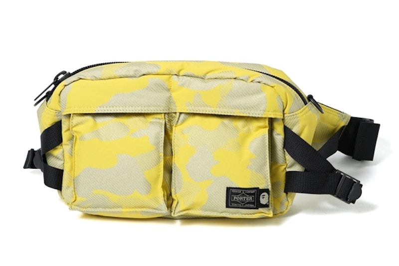 BAPE Porter Reflection Camo Waist Bag Yellow/Gray - US