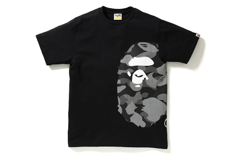 BAPE Reflection Camo Side Big Ape Head Tee Black/White Men's