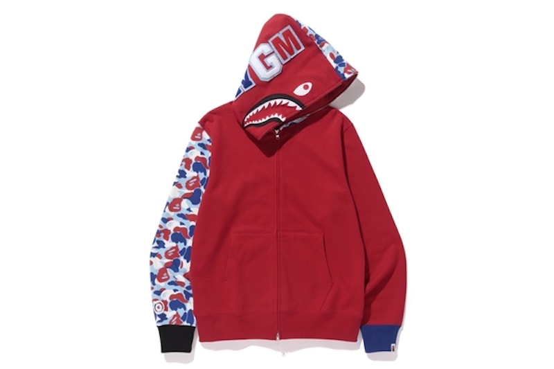 BAPE Shark Full Zip Hoodie Fr Red Men s US