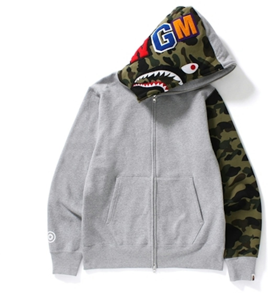 Bape hoodie shark grey Clearance