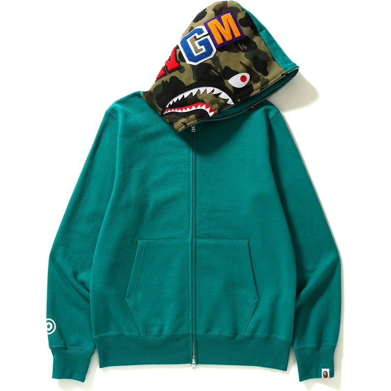 Green on sale bape hoodie