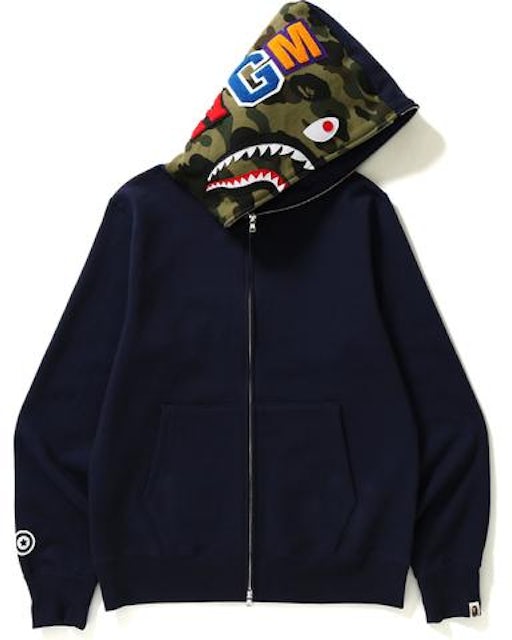 Bape x Kid Cudi Shark Full Zip Hoodie 'Navy' | Multi-Color | Men's Size S