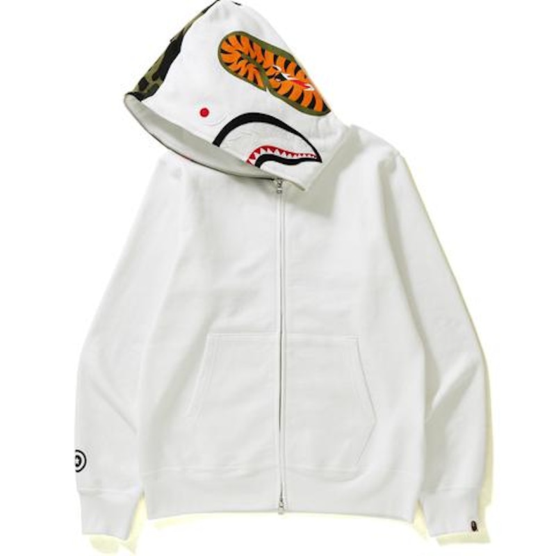 Bape shark hoodie online white