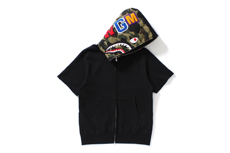 Bape short cheap sleeve hoodie