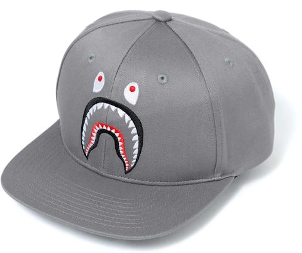 BAPE Shark Snap Back Cap Cap Gray Men's - US