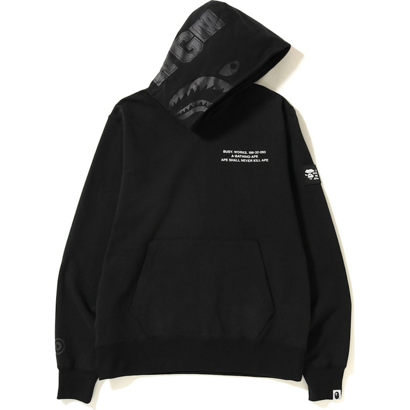 Bape shark pullover store hoodie black