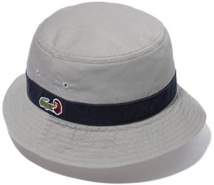 BAPE X Lacoste Logo Bucket Hat Gray/Navy Men's - SS15 - US