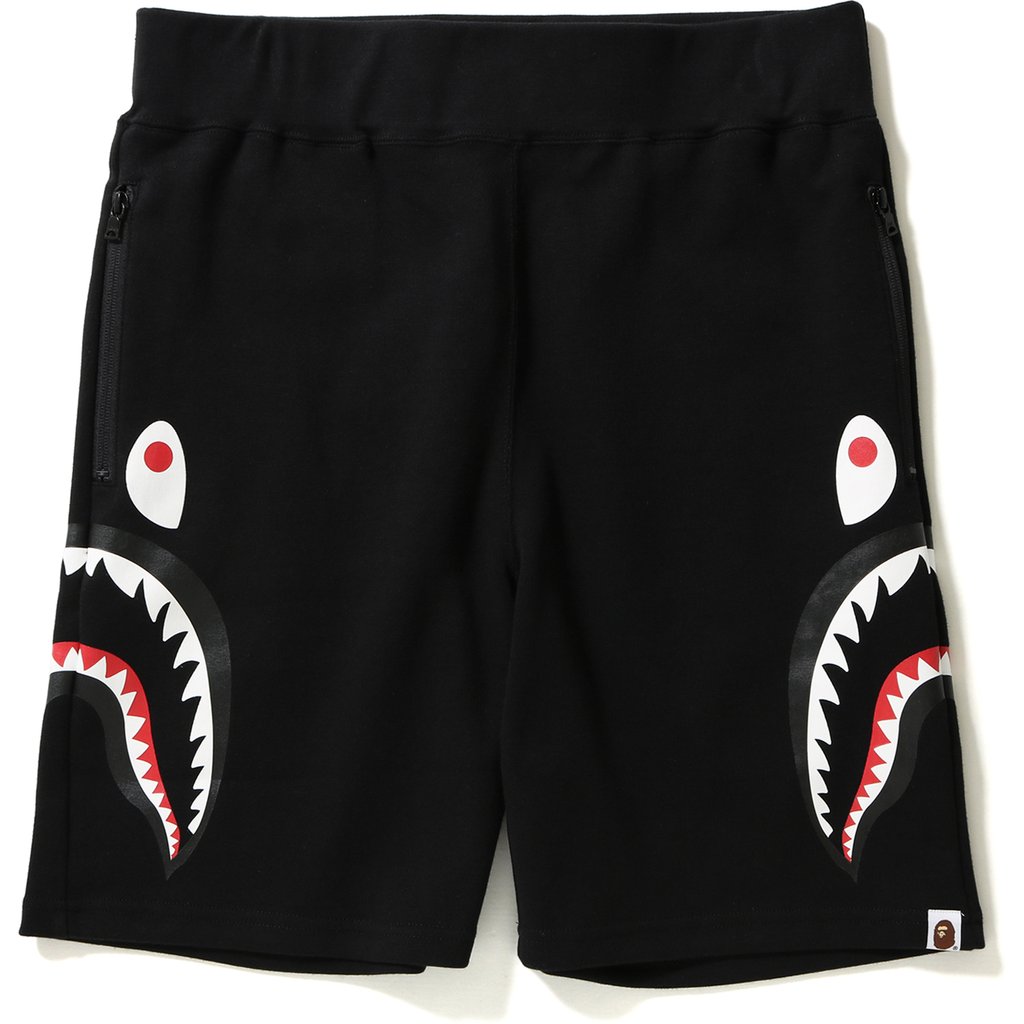 BAPE Side Shark Double Knit Sweat Shorts Black - US