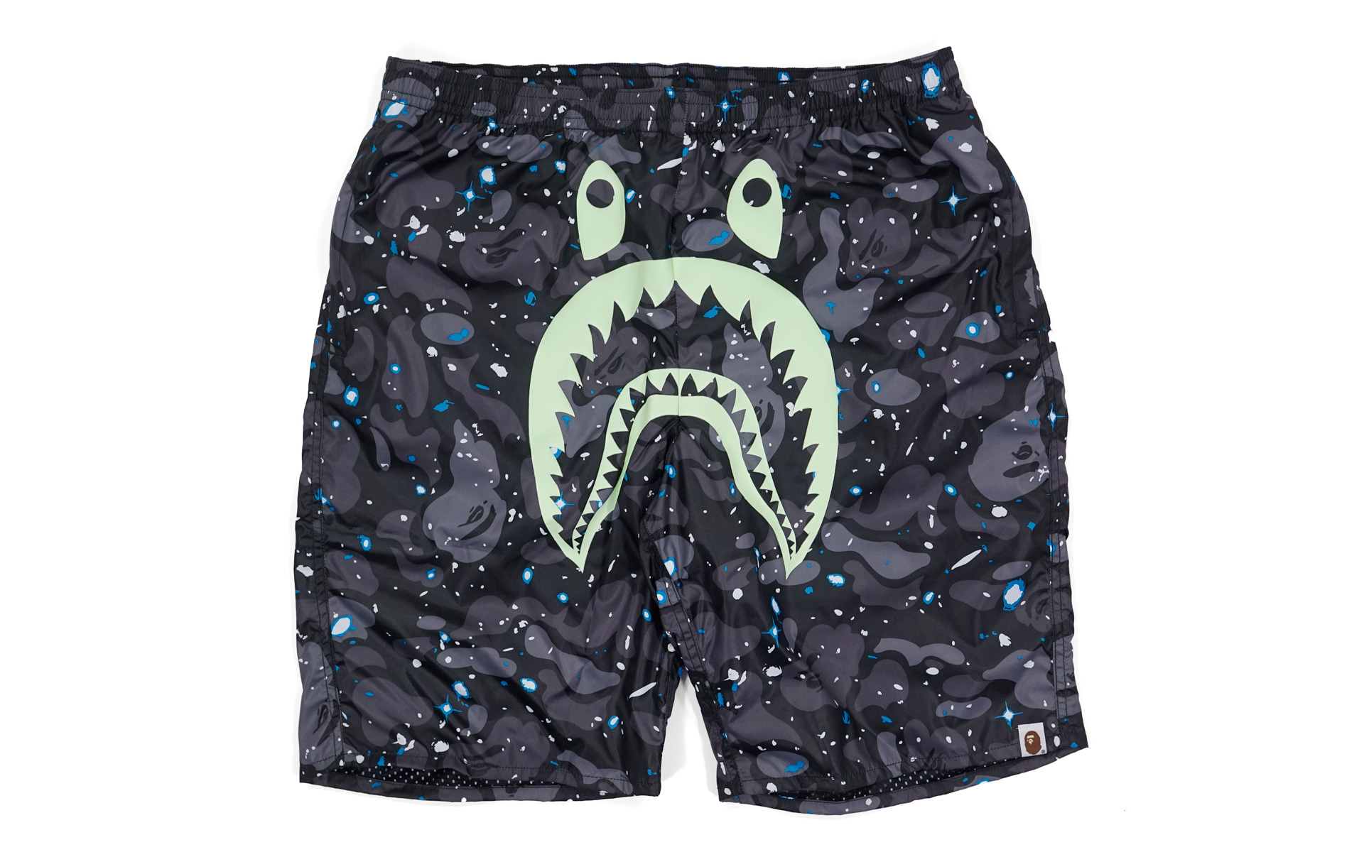 BAPE Space Camo Shark Sweat Shorts (SS21) Black