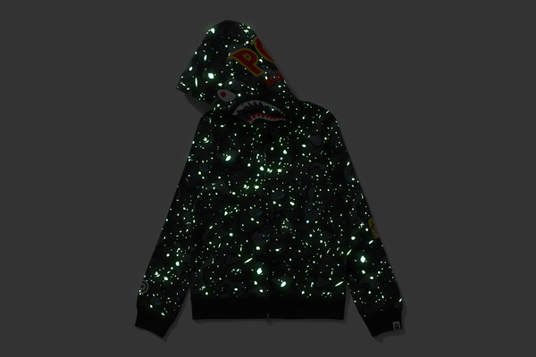 BAPE Space Camo Shark Full Zip Hoodie (Ladies) Black - JP