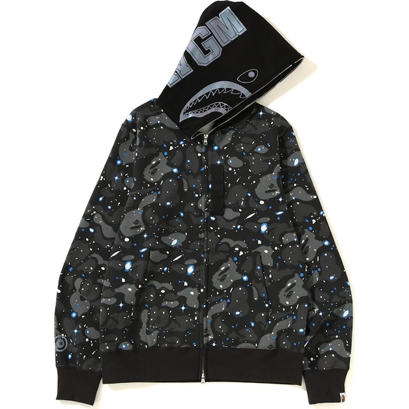 BAPE Space Camo Shark Full Zip Hoodie Black Men's - SS19 - US