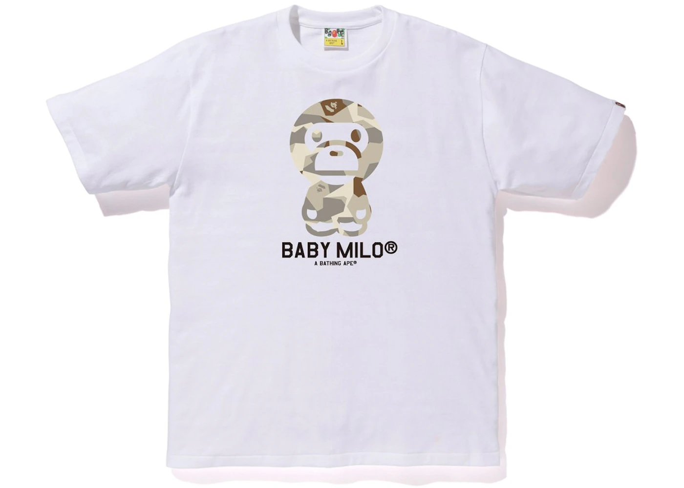 BAPE Splinter Camo Baby Milo Tee White/Beige Men's - SS18 - US
