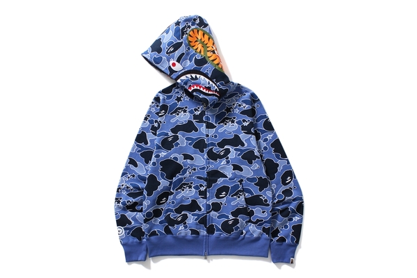 BAPE Sta Camo Shark Full Zip Hoodie Blue メンズ - JP