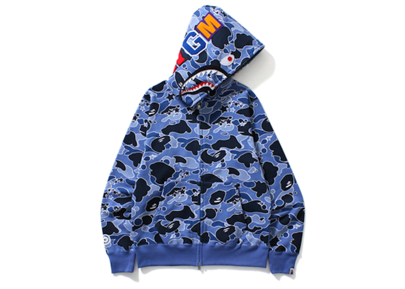 Blue bape shark hoodie Clearance