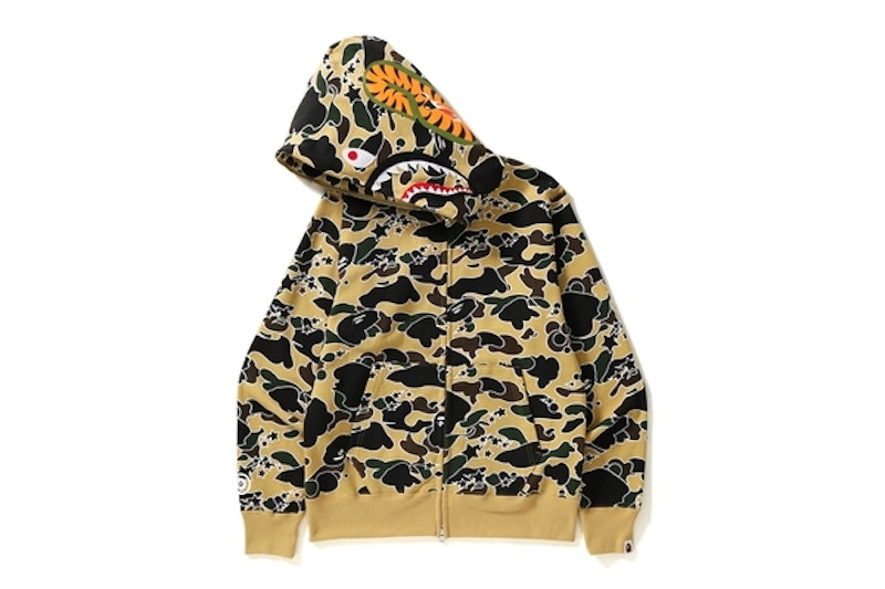 BAPE Sta Camo Shark Full Zip Hoodie Yellow Men s US