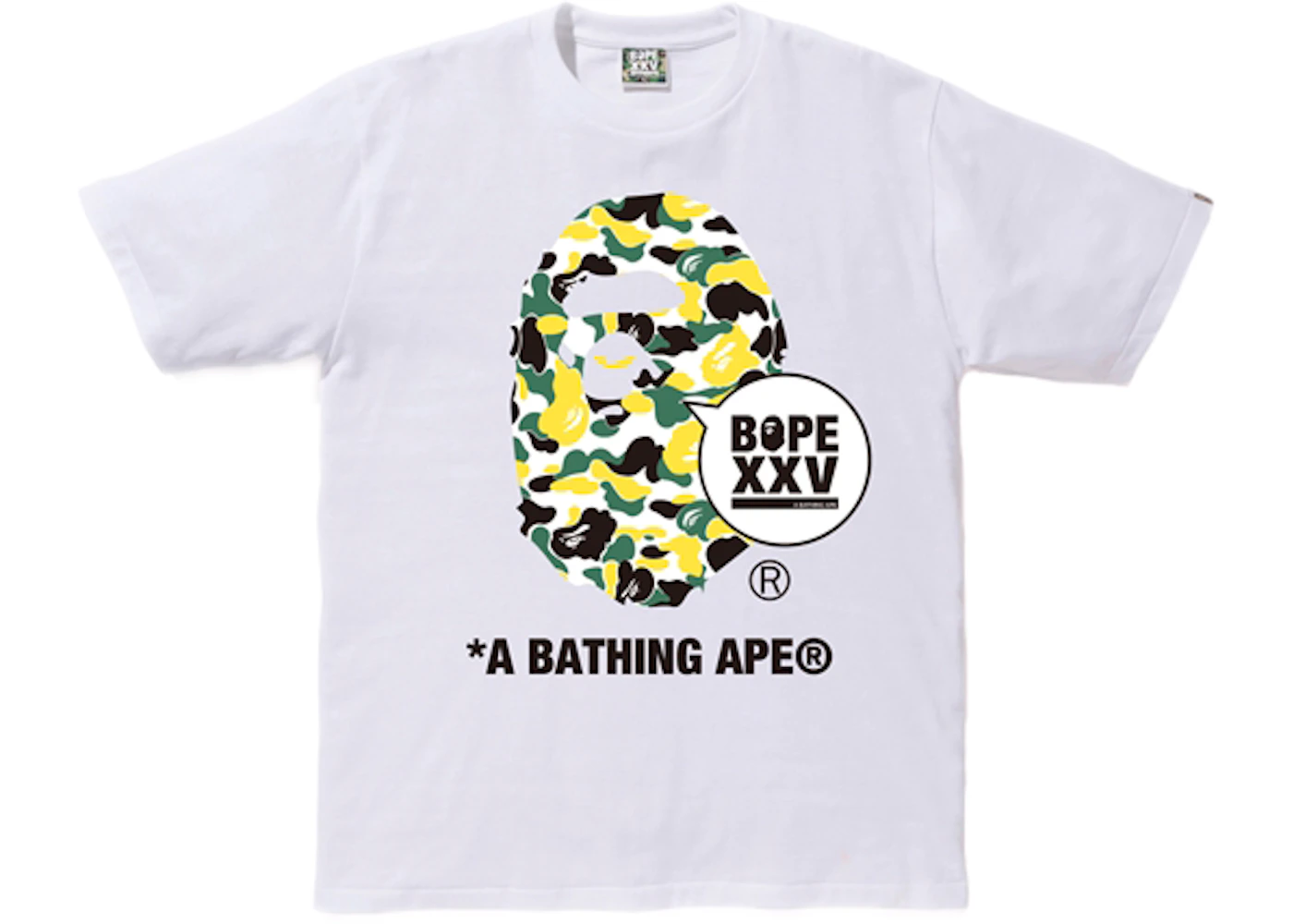 エイプ Tシャツ ホワイト×イエロー BAPE Store Osaka XXV Ape Head Tee White Men's - FW18 - US