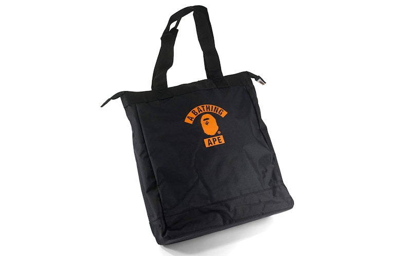 BAPE Summer Bag Block Print Logo Tote Bag Black/Orange - US