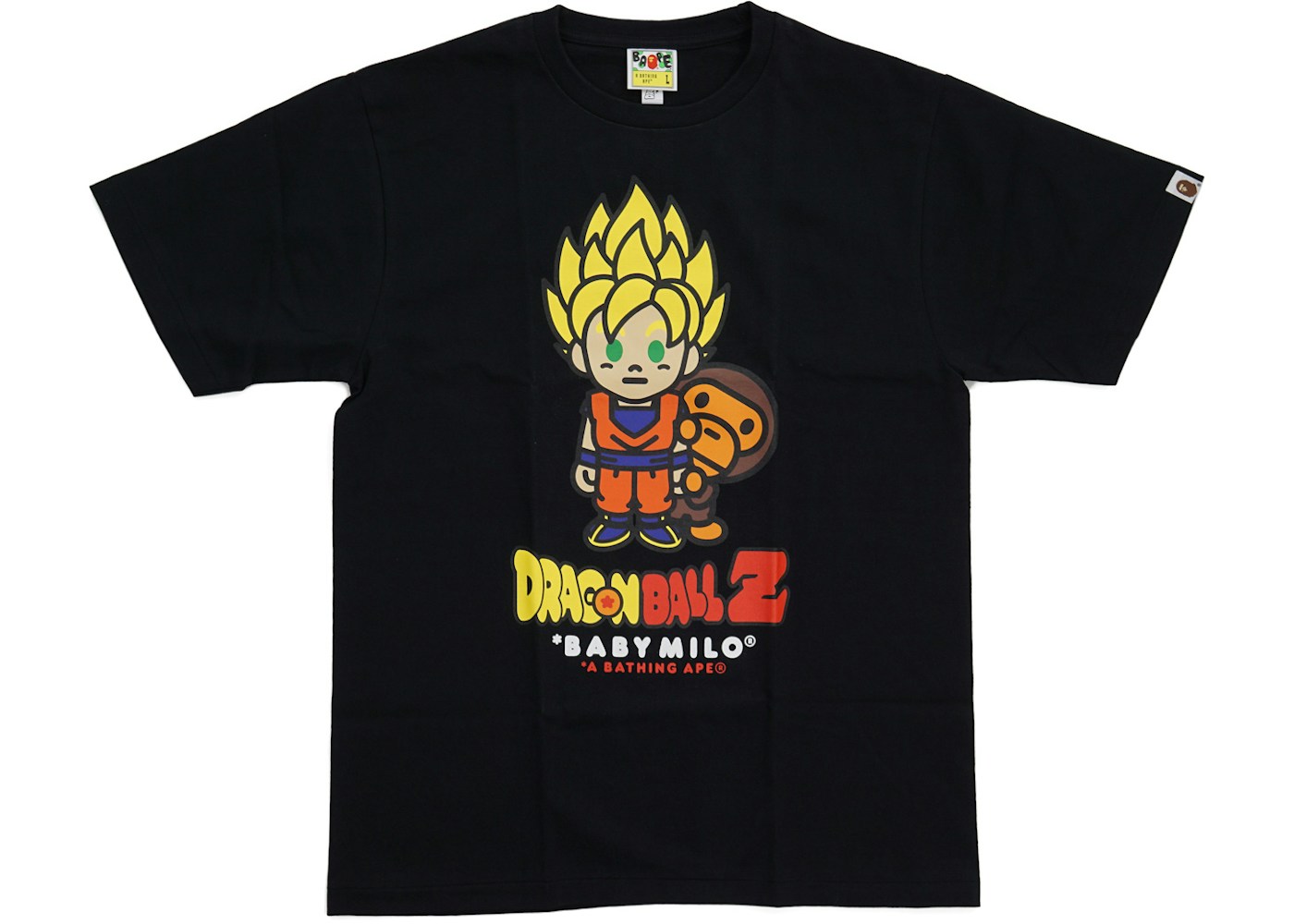 Bape Dragon Ball Z Super Saiyan Goku Baby Milo Tee Black Bape Dragon Ball Z Super Saiyan Goku Baby Milo Tee Black