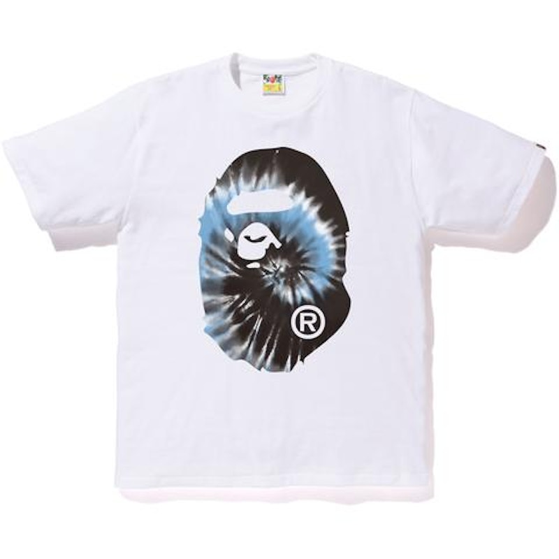 BAPE Tie Dye Big Ape Head Tee White/Blue Men's - US