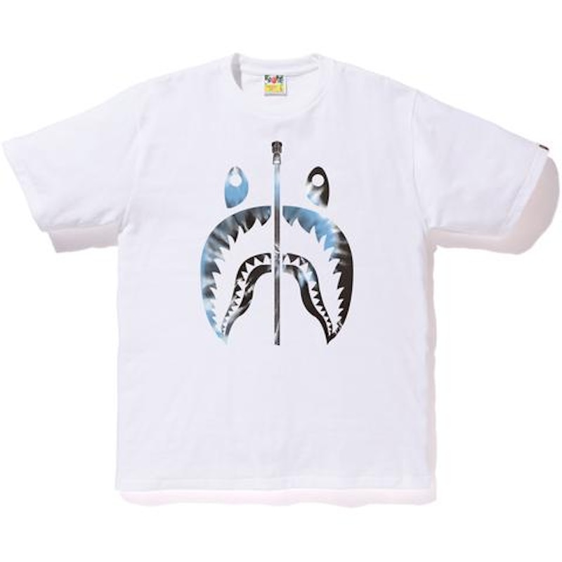 bape shark tee blue