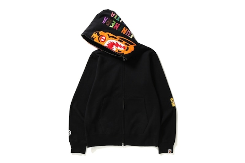 BAPE Tiger Full Zip Color Embroidery Hoodie Black Men s SS18 US