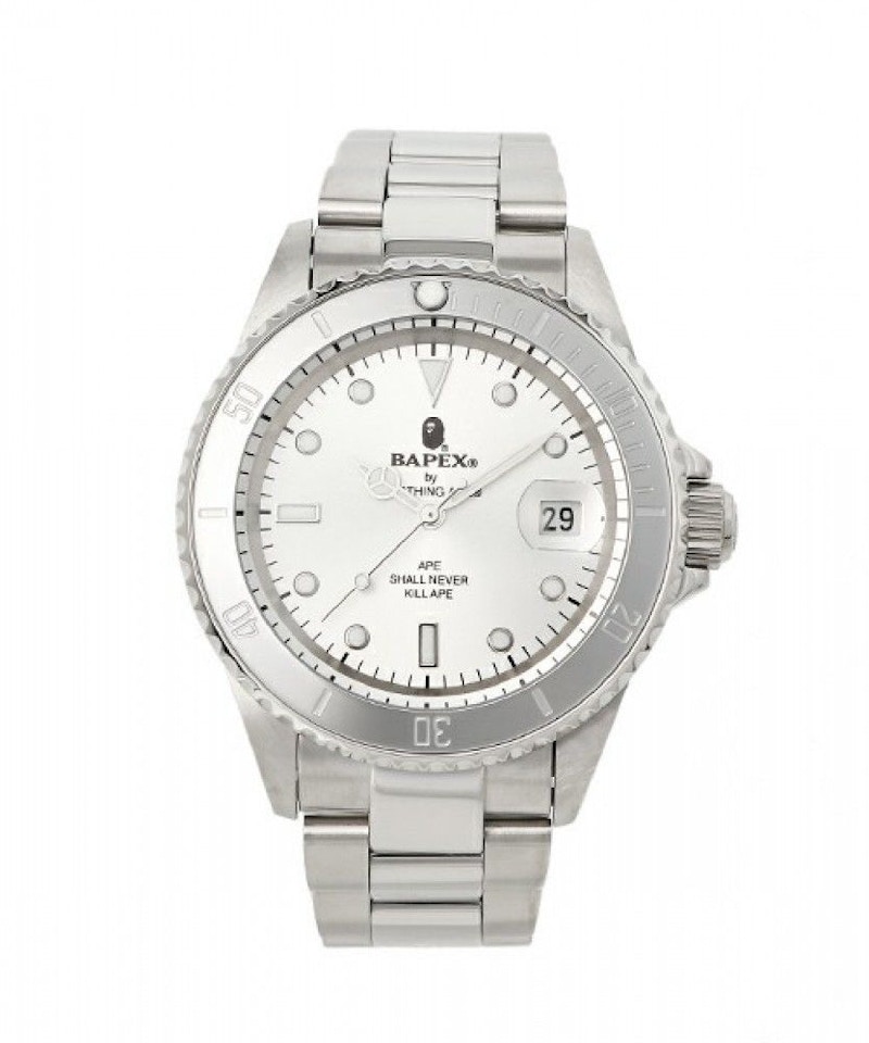 A BATHING APE® Type 1 Bapex® Watch - Silver | Editorialist