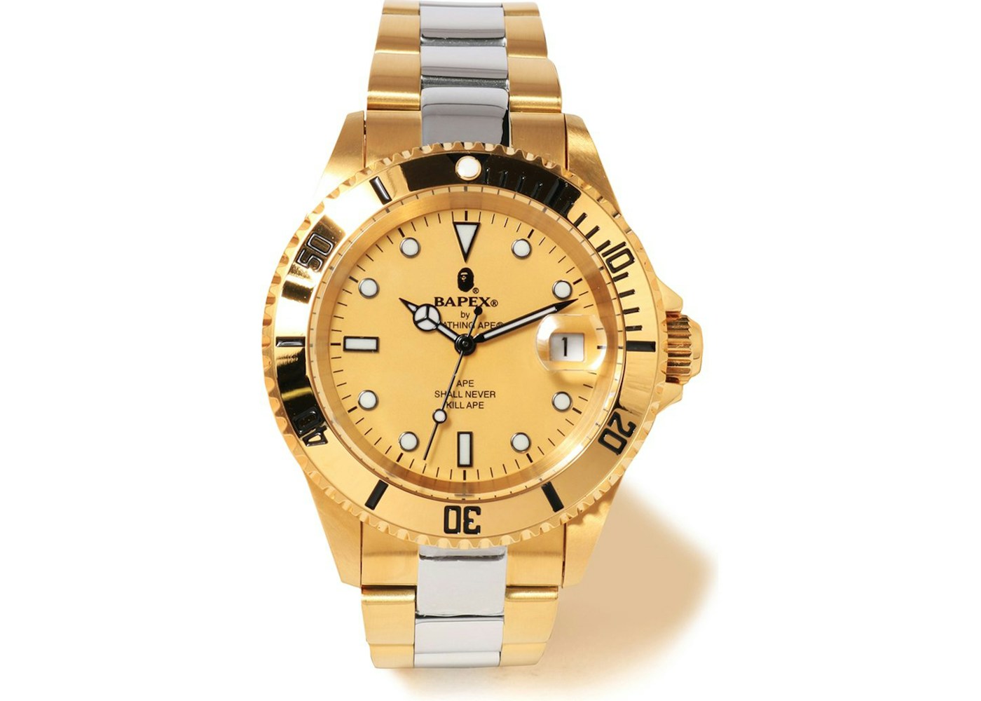Bape Type 1 Bapex Watch Gold Bape Type 1 Bapex Watch Gold