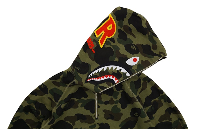 BAPE Ultimate 1st Camo PONR Shark Half Zip Raglan Pullover Hoodie