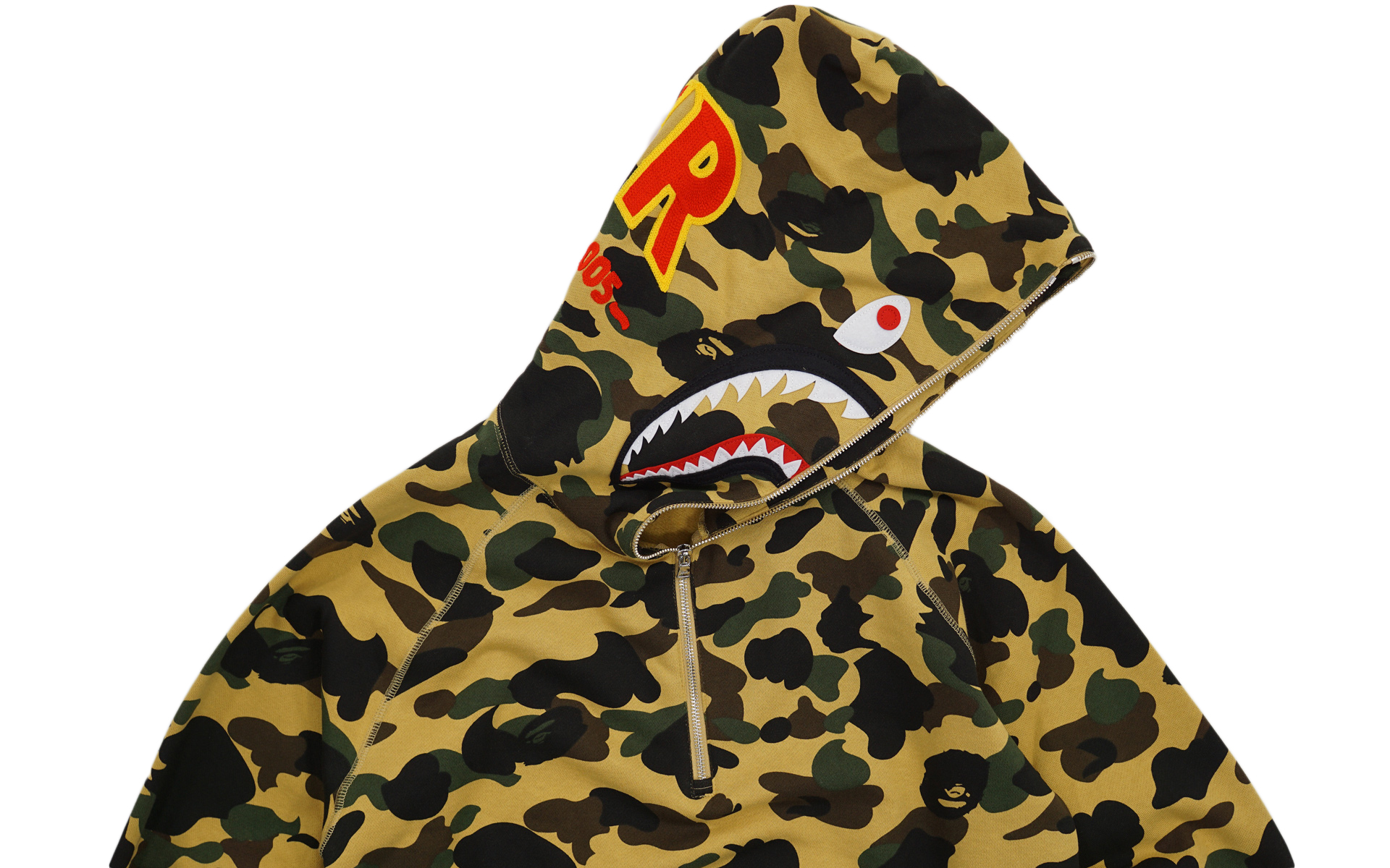 BAPE 1st Camo Shark Full Zip Hoodie (FW21) Yellow