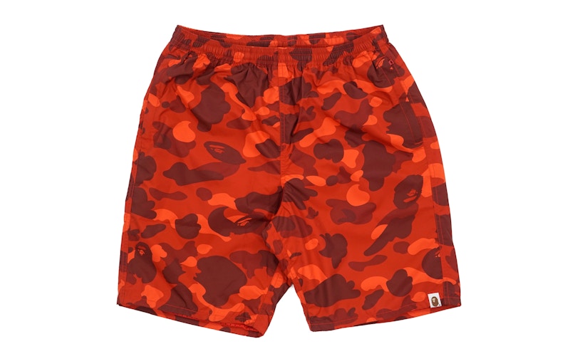 BAPE Ultimate Color Camo Beach Shorts Red