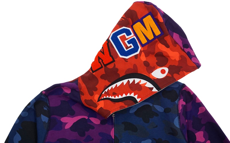 Bape hoodie cheap blue purple