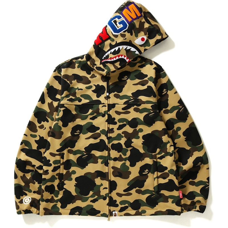 BAPE Windstopper 1st Camo Shark Hoodie Jacket Jacket Yellow - US