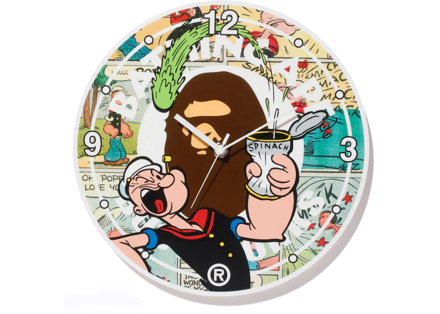 Bape X Popeye Comic Wall Clock Multi Ss18 Us Bape X Popeye Comic Wall Clock Multi Ss18 Us