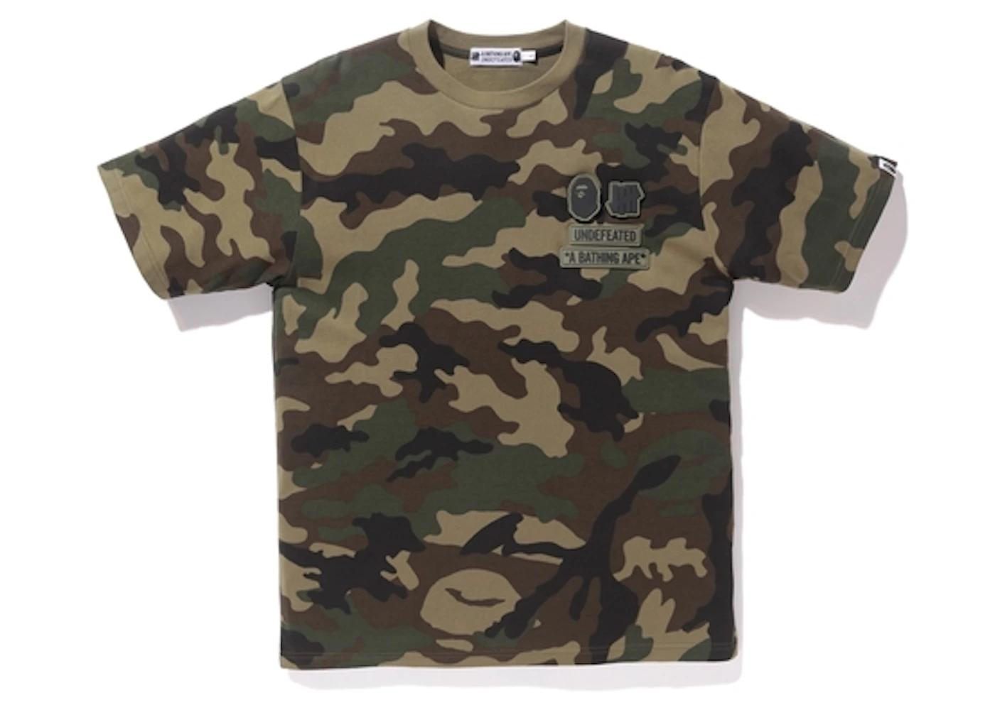 Bape X Undefeated Woodland Camo Tee Green Bape X Undefeated Woodland Camo Tee Green