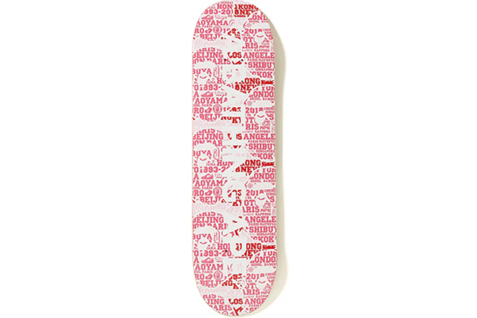 BAPE XXV Cities Camo Skateboard Deck Pink
