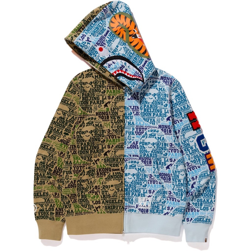 Half and half online bape hoodie