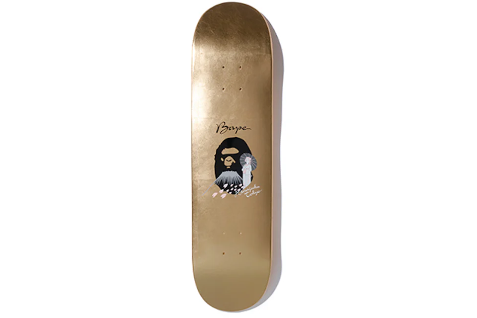 BAPE XXV Gold Foil Skateboard Deck Gold