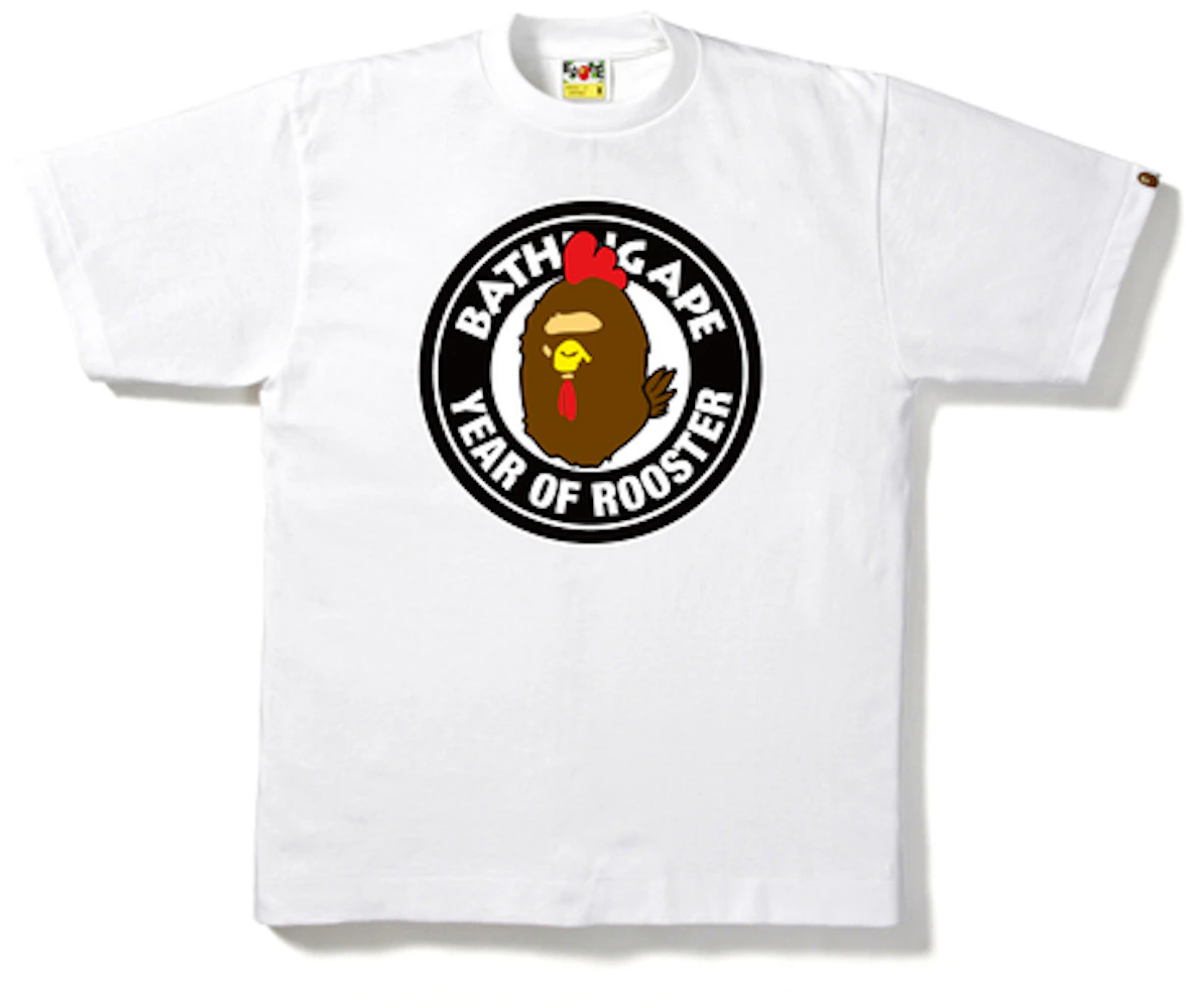 BAPE Year of Rooster BWS Tee White/Brown Men's - US
