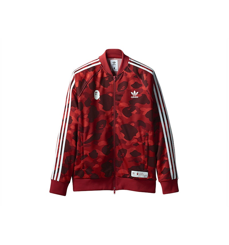 BAPE x adidas adicolor Track Top Raw Rojo Hombre FW18 ES