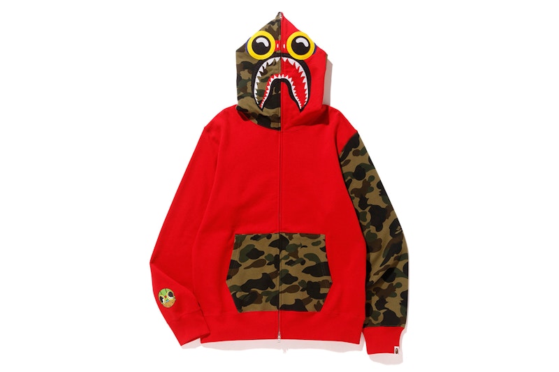 BAPE x Hebru Brantley Flyboy Shark Full Zip Hoodie Red Men's